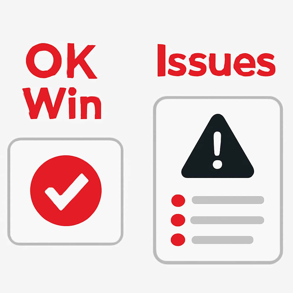 Diagram illustrating common issues related to OK Win.