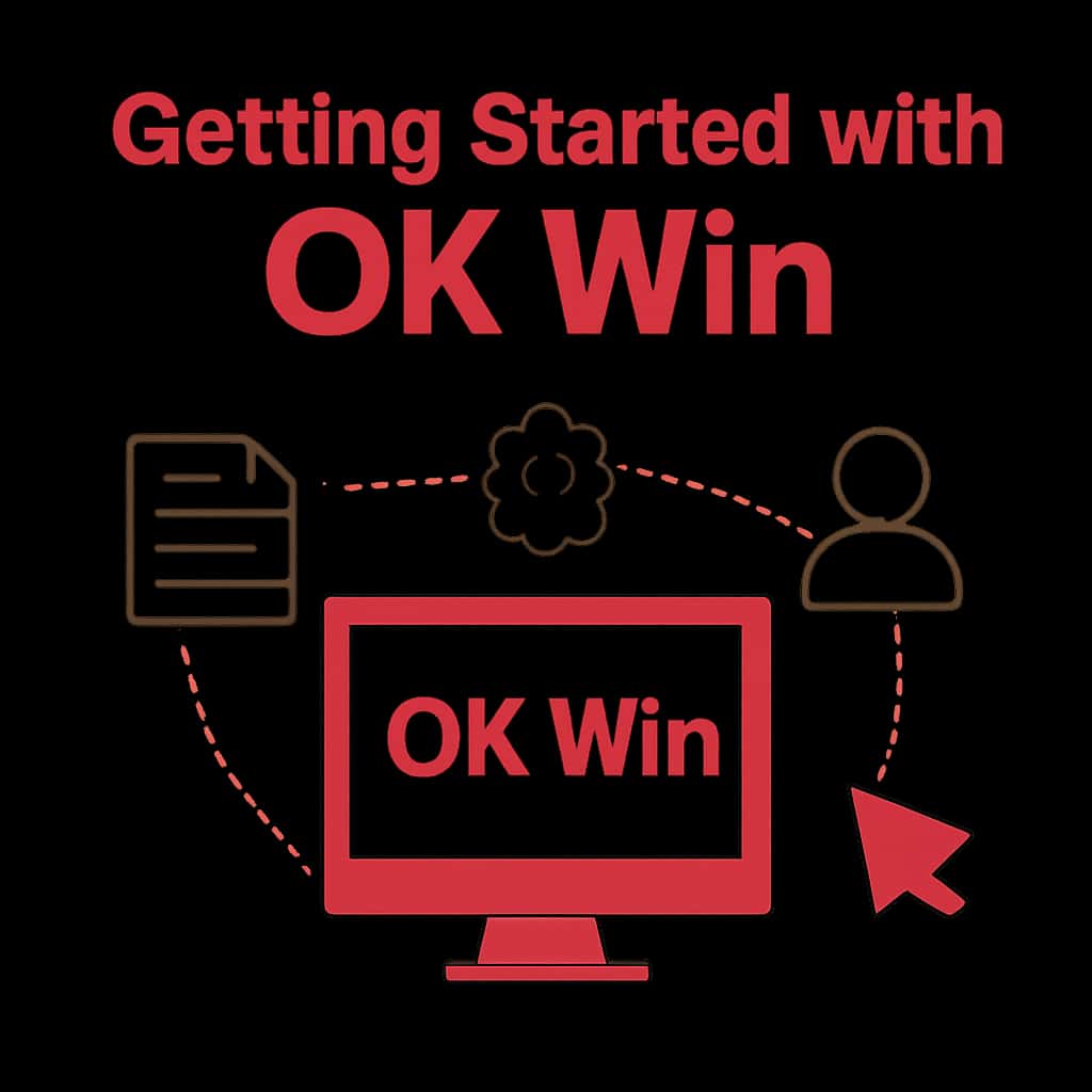 An educational diagram about the process of starting with OK Win.