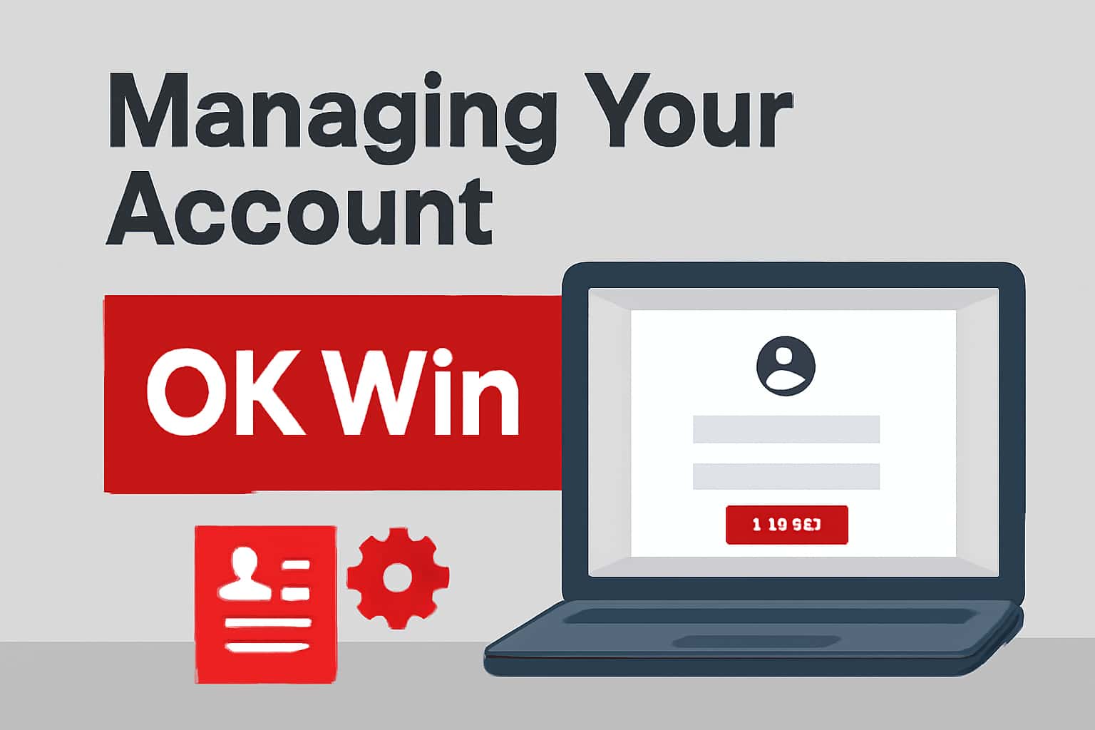 A digital illustration showcasing the management of an OK Win account.