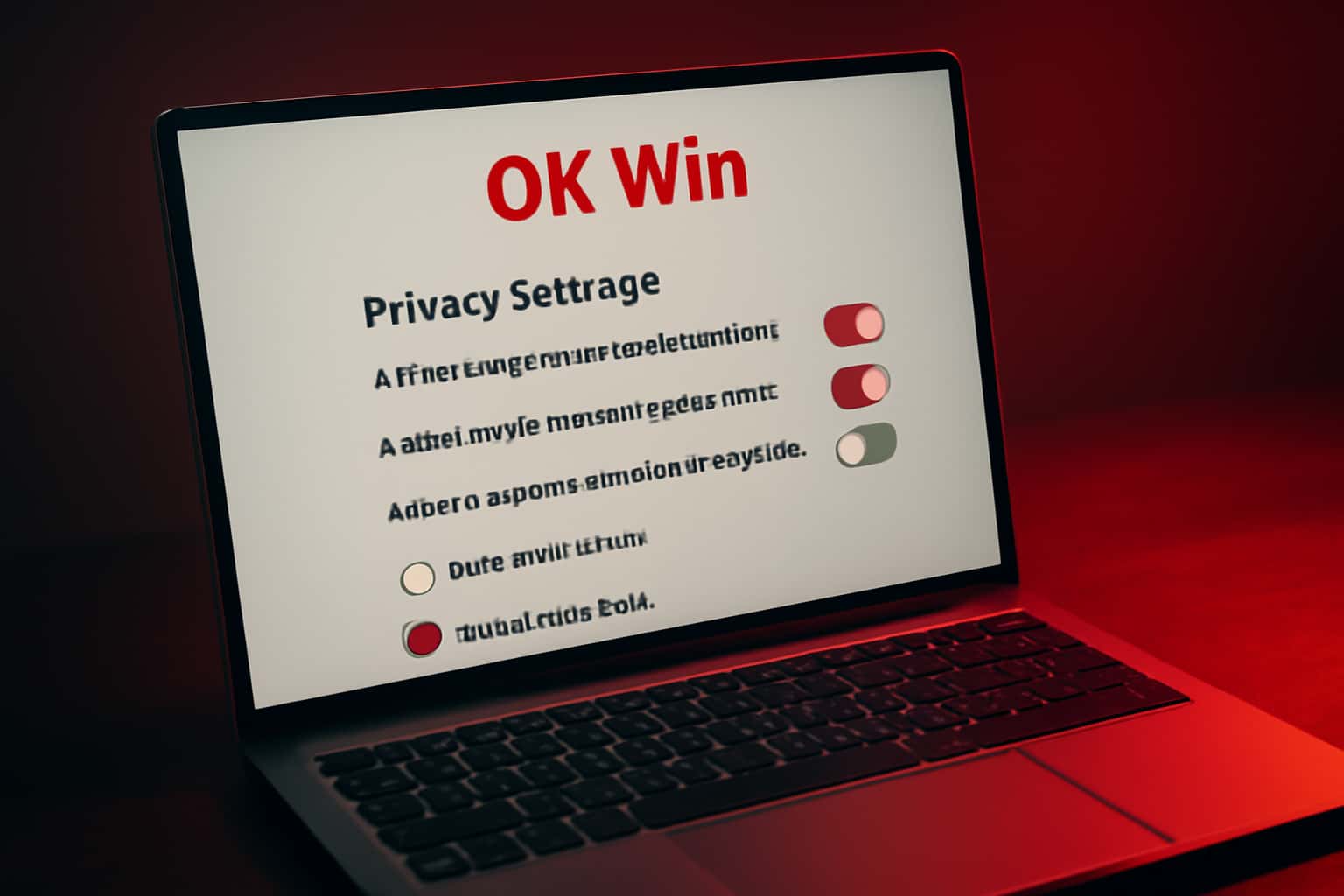 An informative depiction of setting privacy for OK Win with emphasis on security features.