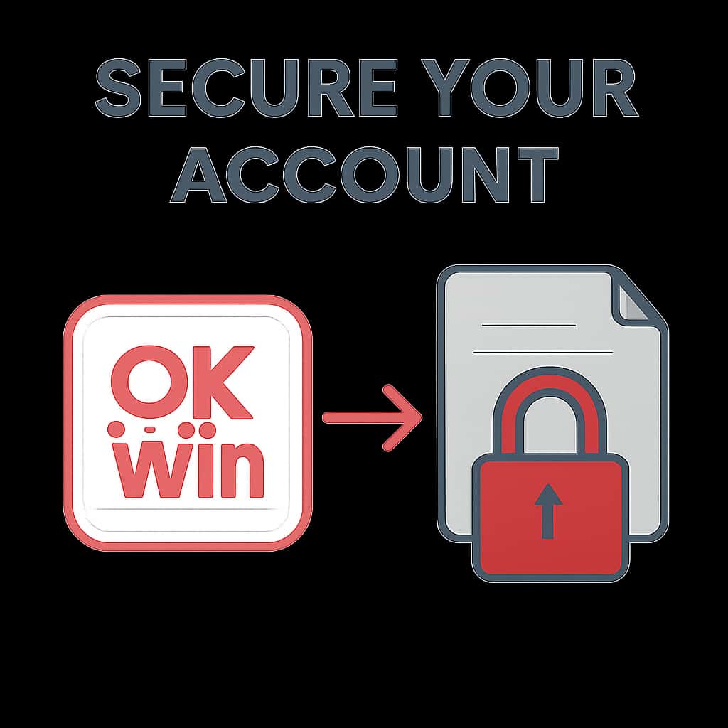 Illustration demonstrating various methods to secure an OK Win account.