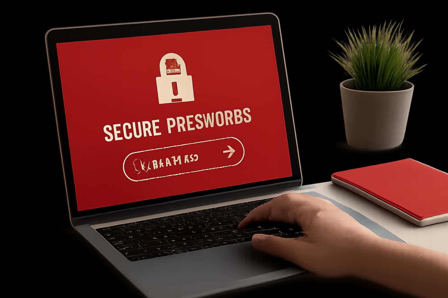 A visual representation of secure password practices for OK Win, highlighted in a futuristic design.