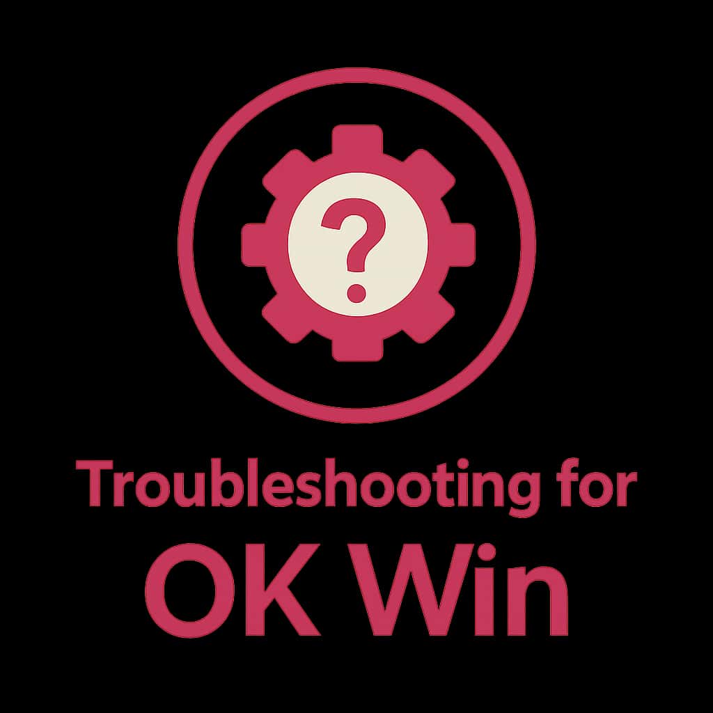 An icon representing the troubleshooting guide for OK Win.