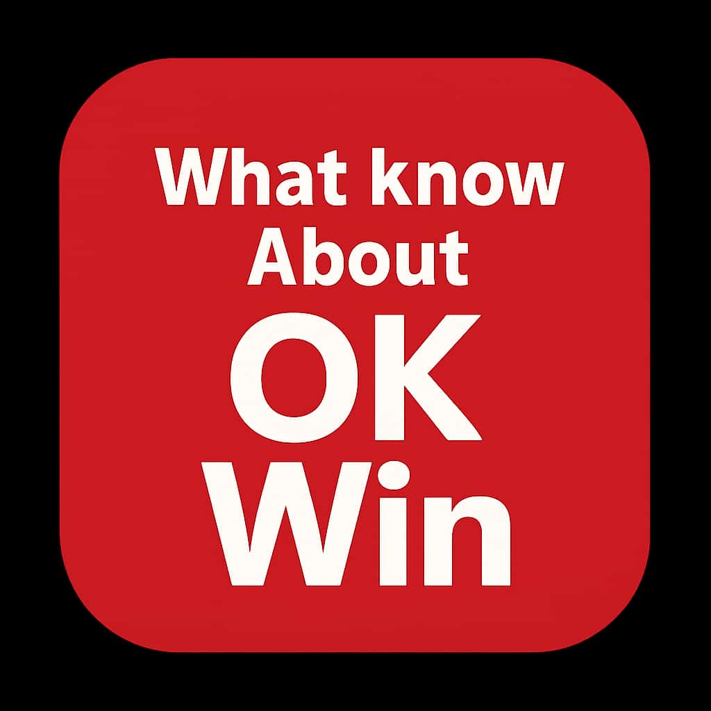 A simple badge representing OK Win with clear emphasis on the brand.
